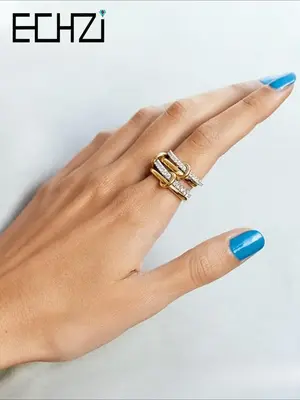 Chain Design Ring, Mother's Day Gift, Fashion Accessories for Women & Girls, Trendy All-match & Exquisite Jewelry for Birthda...