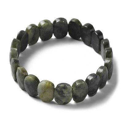 Natural Xinyi Jade/Chinese Southern Jade Beaded Stretch Bracelet
