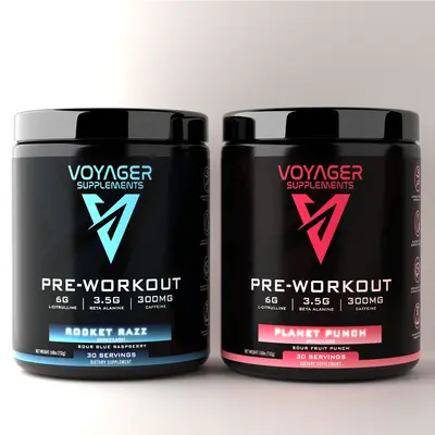 Voyager Pre-Workout | Extreme Energy, Pump & Focus | 30 Servings | 300mg Caffeine | Beta-Alanine | No Crash