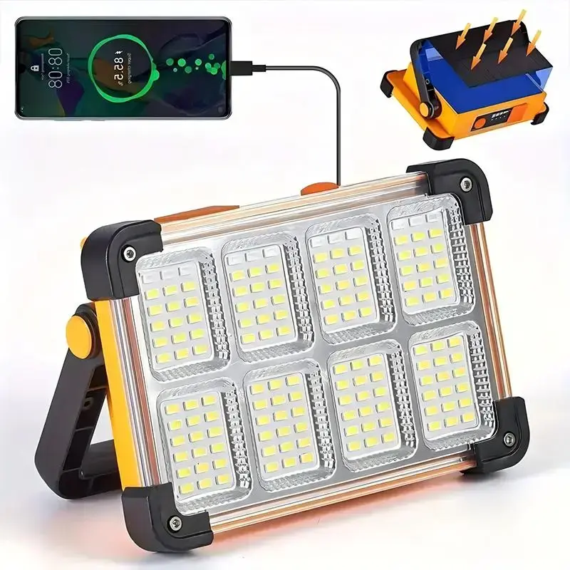 Portable LED Light, USB & Solar Charging LED Light with 4 Adjustable Brightness Levels, Outdoor Lighting for Camping, Emergen...