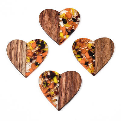 Transparent Resin & Walnut Wood Pendants