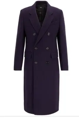 Mens Overcoat -Mens Long Wool Topcoats- Topcoat For Men-Mens Double breasted Overcoat Navy Double breasted Coat