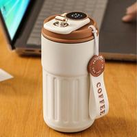 Temperature Display Insulated Mug, Portable Coffee Vacuum Insulated Bottle with Strap, Sports Water Bottle, Gym Accessories, ...