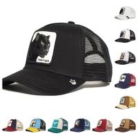 Animal baseball cap, Adjustable cartoon mesh embroidery caps, trucker Dad hat, Snapback Embroidered Vintage Summer Mesh Baseb...