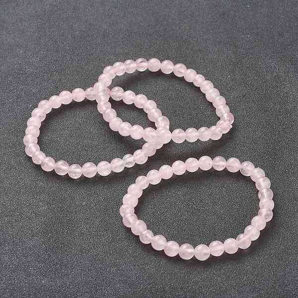 Natural Rose Quartz Beaded Stretch Bracelets