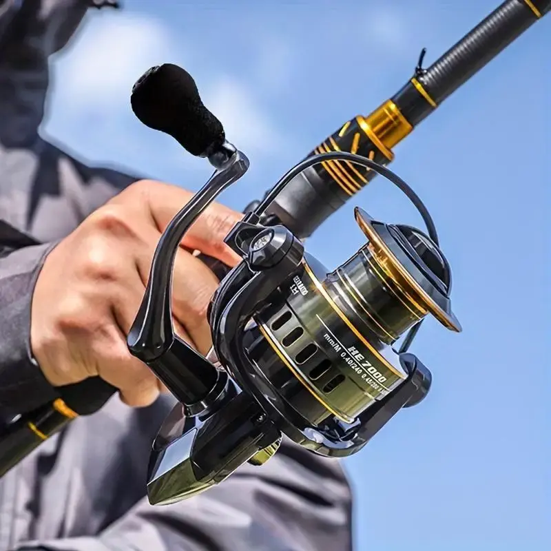 Spinning Fishing Reel, 7+1 Stainless Steel Spinning Reel, Durable Fishing Tackle, Outdoor Fishing Tools & Accessories, Men Gi...