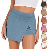 Molitree Mini Skirts for Women High Waist Split Hem Casual Fitted Athletic Bodycon Skort Skirts with Shorts Underneath