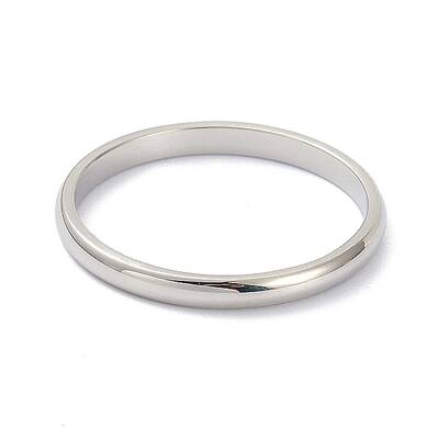 Non-Tarnish 2mm Polished Plain Dome Finger Ring for Girl Women