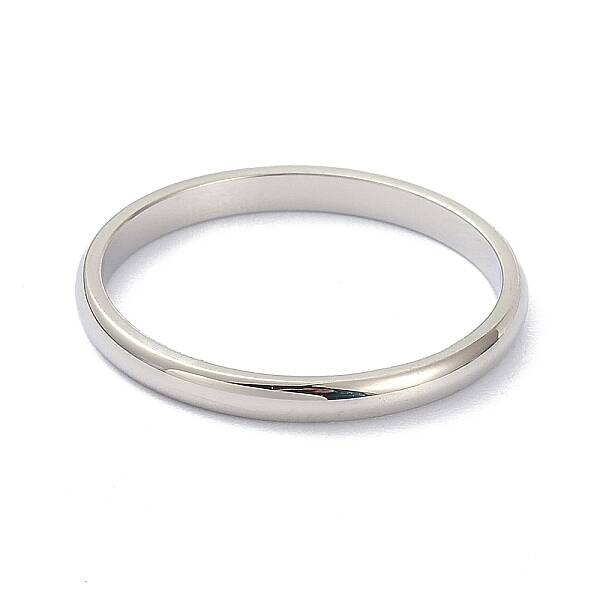 Non-Tarnish 2mm Polished Plain Dome Finger Ring for Girl Women