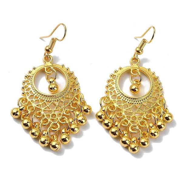 Golden Alloy Chandelier Earrings