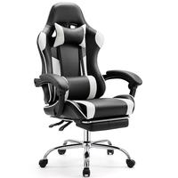 【Deal】Gaming Chair with 360° Swivel Seat, Adjustable Height, PU Leather, Easy Assembly, High-Quality Cushion