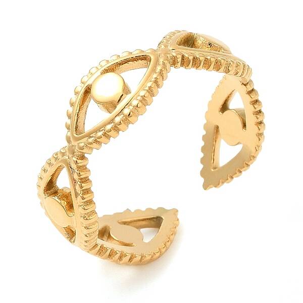 304 Stainless Steel Hollow Open Cuff Rings for Women