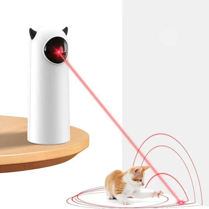 Automatic Cat Laser Toy, 1 Count Cat Interactive Toy, Adjustable Angle & Distance & Mode Pet Teaser Toy, Low Noise Indoor Cat...