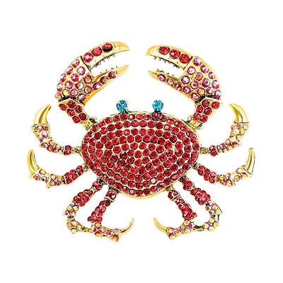 Ocean Style Alloy Rhinestone Brooch Pins for Backpack Clothes