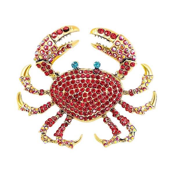 Ocean Style Alloy Rhinestone Brooch Pins for Backpack Clothes