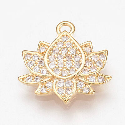 Brass Micro Pave Cubic Zirconia Charms