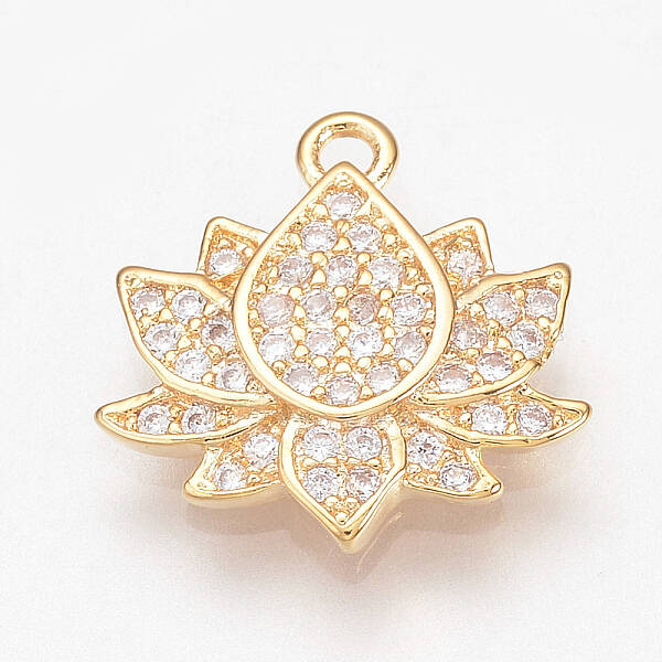 Brass Micro Pave Cubic Zirconia Charms