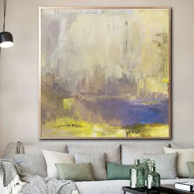 Abstract Purple Painting Gold Purple Painting on Canvas Abstract Canvas Art Original Oil Painting Large Oil Painting Modern A...