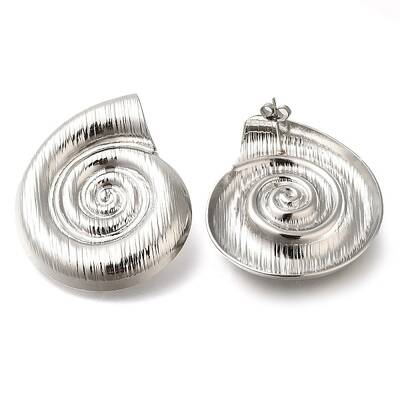 304 Stainless Steel Conch Stud Earrings