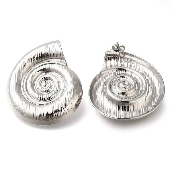 304 Stainless Steel Conch Stud Earrings