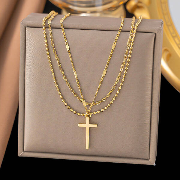 Cross 304 Stainless Steel Pendant Necklaces for Women