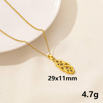 304 Stainless Steel Knot  Pendant Necklaces
