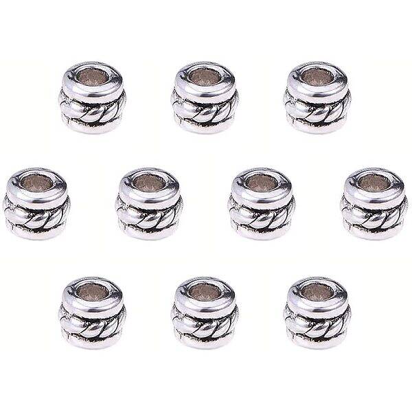 Alloy Tibetan Style Grooved Spacer Beads