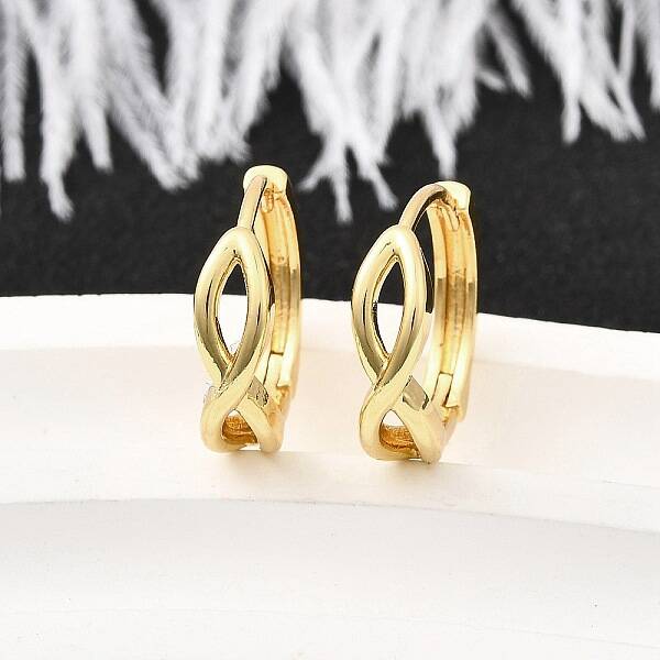 Infinity Brass Hoop Earrings for Women