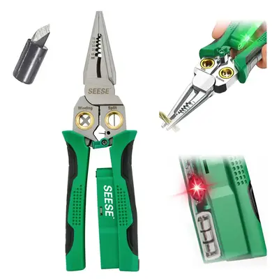 ăTikTokShopfalldealsforyouăSEESE 8 in 1 Wire Stripper Twister for Cutting and Pulling Wires, Cable Scissors,Voltage Teste...