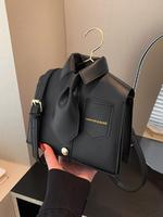 Women's Plain Color Shirt Design Crossbody Bag, Casual Pu Leather Shopping Shoulder Bag for Daily Used, Casual Trendy Versati...