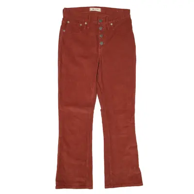 MADEWELL Corduroy Trousers Red Regular Bootcut Womens W25 L25