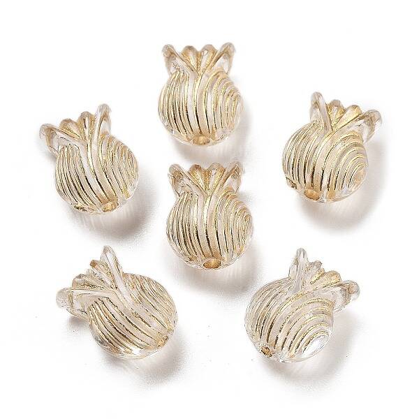 Metal Enlaced Transparent Acrylic Beads