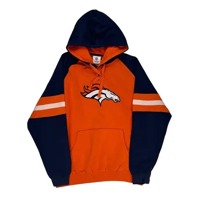 Denver Broncos N.F.L. Team Apparel Graphic Hoodie - Large Orange Cotton Blend
