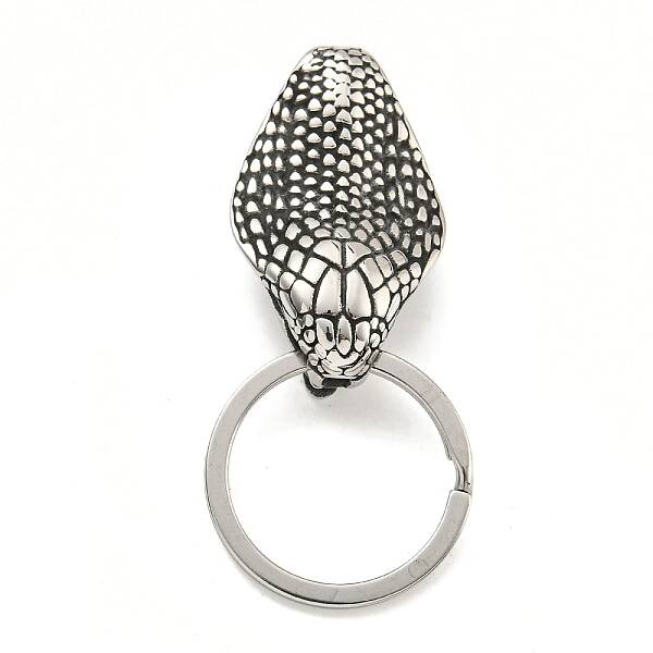 Tibetan Style 316 Surgical Stainless Steel Fittings with 304 Stainless Steel Key Ring