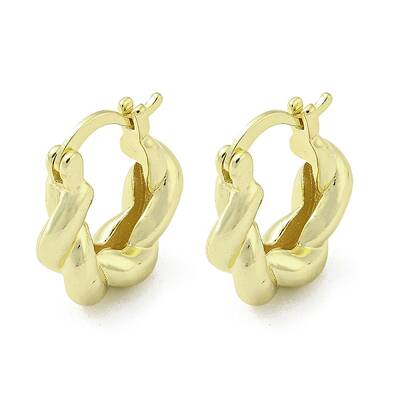 Rack Plating Brass Twist Rope Hoop Earrings
