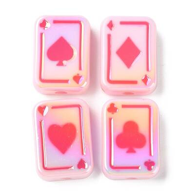 UV Plating Rainbow Iridescent Acrylic Enamel Beads