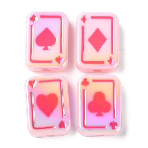 UV Plating Rainbow Iridescent Acrylic Enamel Beads