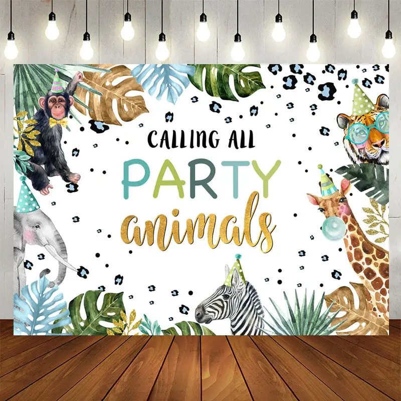 Aperturee Calling All Party Animals Birthday Backdrop For Kids