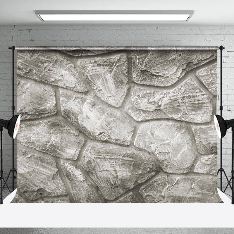 Retro Realistic Grey Stone Texture Photo Backdrop - Aperturee
