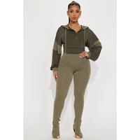 Off The Stage Hoodie Jumpsuit - Olive