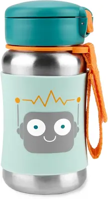 Skip Hop Spark Style Stainless Steel Water Bottle with Straw 350ml