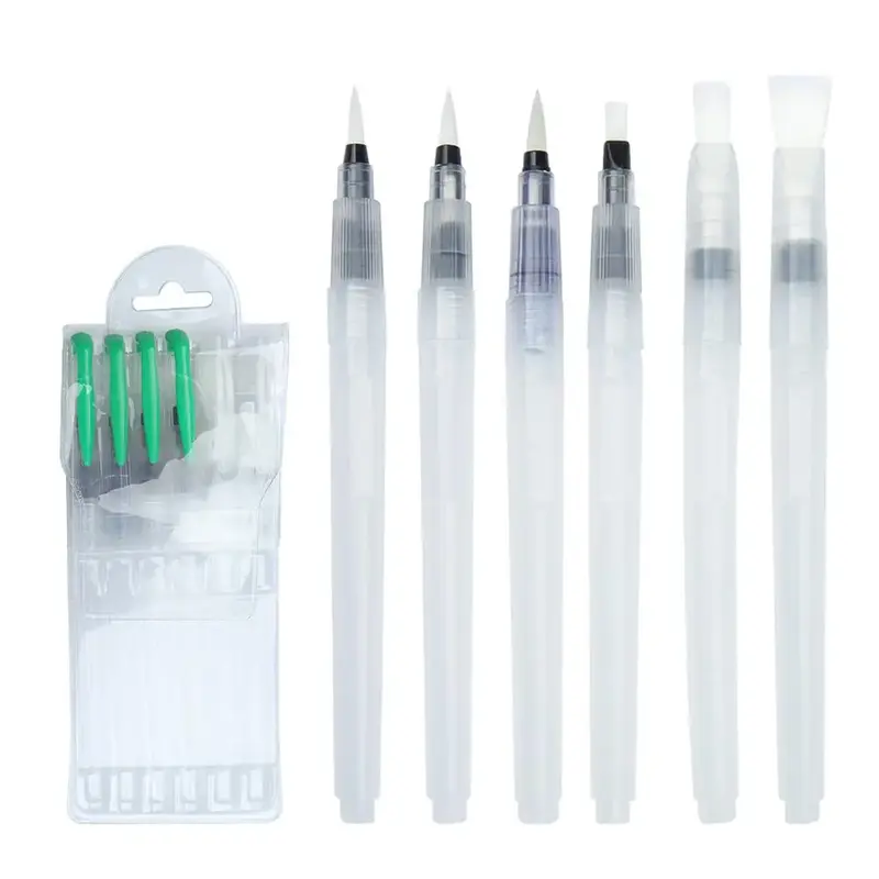 6pcs Watercolor Brush Pen Paintbrush Set, Refillable Ink and Water Brush Pen for Watercolour Acrylic Painting Colour Blending...