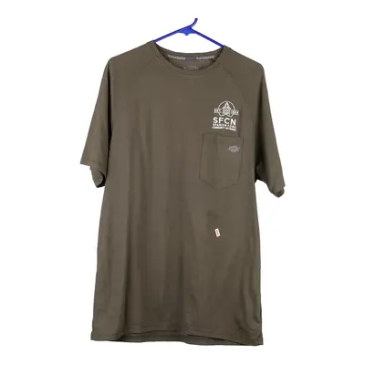 Dickies T-Shirt - Large Green Cotton
