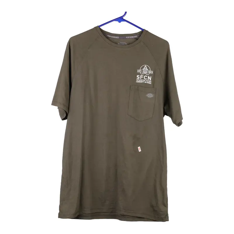 Dickies T-Shirt - Large Green Cotton