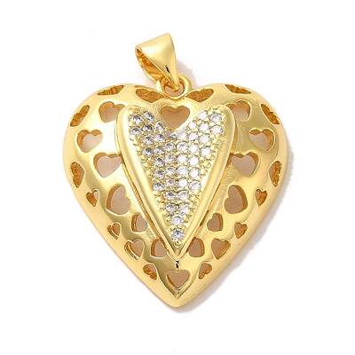 Mother's Day Brass Micro Pave Clear Cubic Zirconia Pendants
