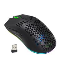 HXSJ New RGB Wireless 2.4G Gaming Mouse, Rechargeable RGB Light Optical Mouse, Plug and Play Ergonomic Mouse for Desktop Note...