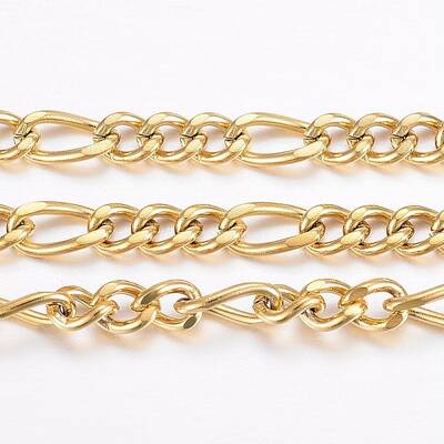 Ion Plating(IP) 304 Stainless Steel Figaro Chains