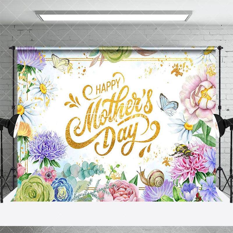 Aperturee Spring Colorful Floral Happy Mothers Day Backdrop, 3X2FT(1MX0.6M), 14 USD, mothers day backdrops, AHF430A-M