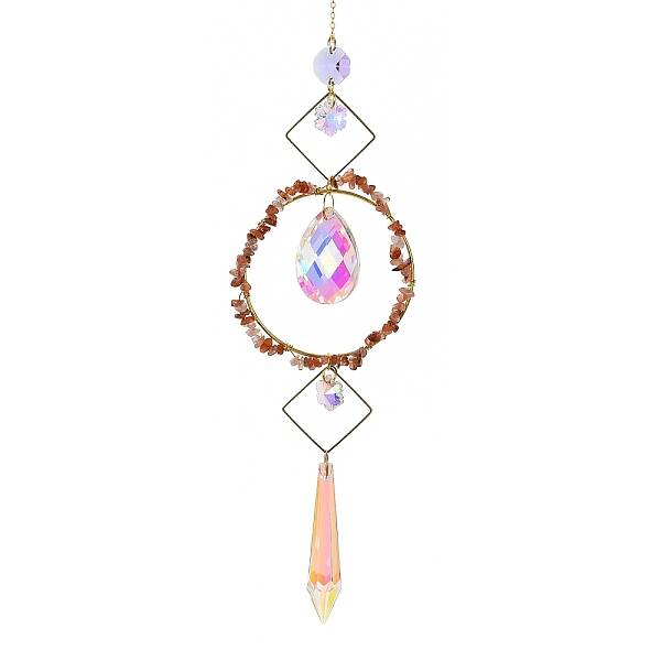 Natural Carnelian Chips Hanging Ornaments