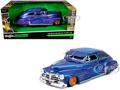 1948 Chevrolet Fleetline Lowrider Blue Metallic with Graphics Maisto Design Series 1/25 Diecast Model Car by Maisto